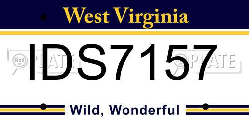IDS7157 West Virginia License Plate