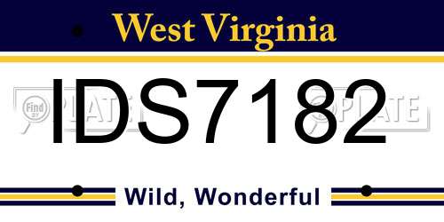 IDS7182 West Virginia License Plate