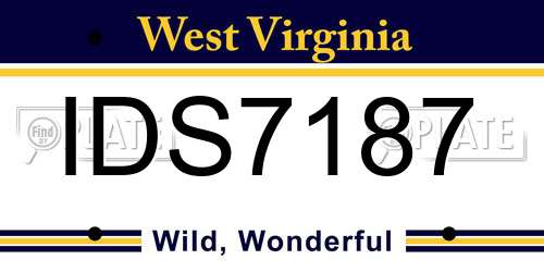 IDS7187 West Virginia License Plate