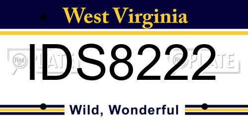 IDS8222 West Virginia License Plate