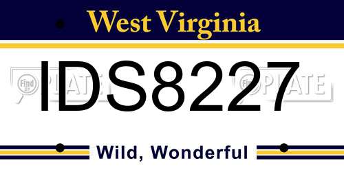 IDS8227 West Virginia License Plate