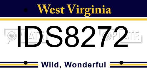 IDS8272 West Virginia License Plate