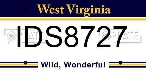IDS8727 West Virginia License Plate