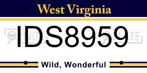 IDS8959 West Virginia License Plate