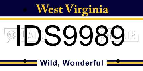 IDS9989 West Virginia License Plate