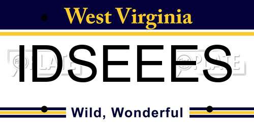IDSEEES West Virginia License Plate