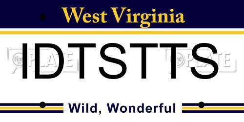 IDTSTTS West Virginia License Plate
