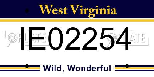 IE02254 West Virginia License Plate