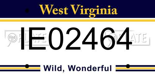 IE02464 West Virginia License Plate