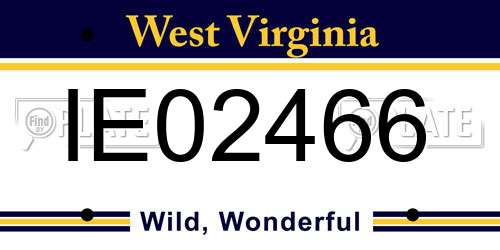 IE02466 West Virginia License Plate