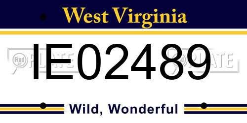 IE02489 West Virginia License Plate