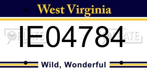 IE04784 West Virginia License Plate
