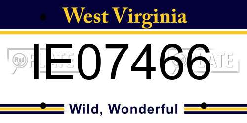 IE07466 West Virginia License Plate