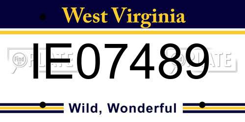 IE07489 West Virginia License Plate