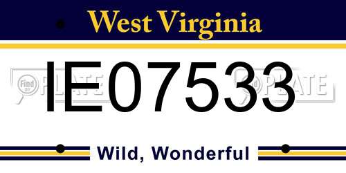 IE07533 West Virginia License Plate
