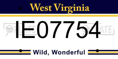 IE07754 West Virginia License Plate