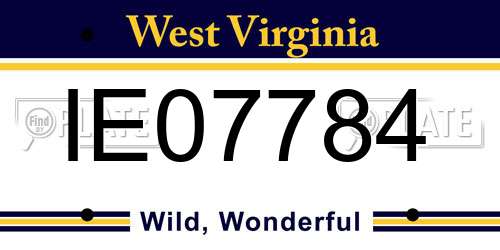 IE07784 West Virginia License Plate