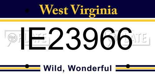 IE23966 West Virginia License Plate