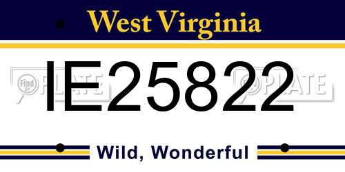 IE25822 West Virginia License Plate