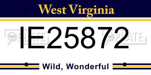 IE25872 West Virginia License Plate