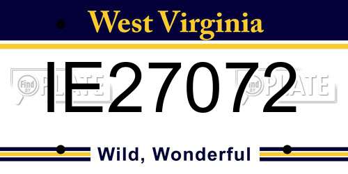IE27072 West Virginia License Plate
