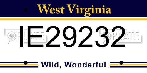 IE29232 West Virginia License Plate