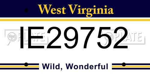 IE29752 West Virginia License Plate
