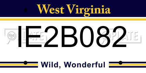 IE2B082 West Virginia License Plate
