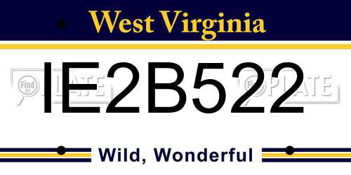 IE2B522 West Virginia License Plate