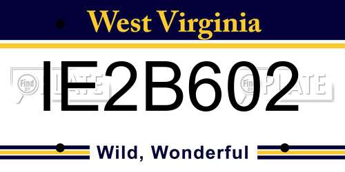 IE2B602 West Virginia License Plate