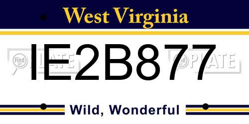 IE2B877 West Virginia License Plate