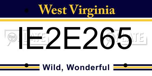 IE2E265 West Virginia License Plate