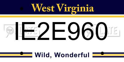 IE2E960 West Virginia License Plate