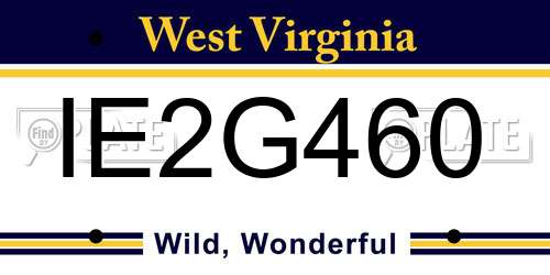 IE2G460 West Virginia License Plate