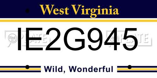 IE2G945 West Virginia License Plate