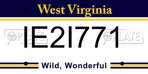 IE2I771 West Virginia License Plate