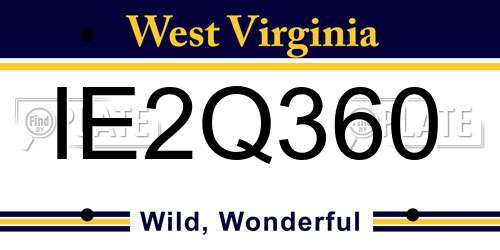 IE2Q360 West Virginia License Plate