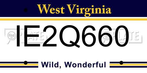 IE2Q660 West Virginia License Plate