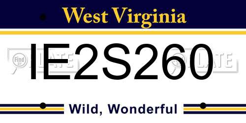 IE2S260 West Virginia License Plate