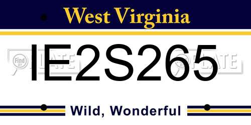 IE2S265 West Virginia License Plate