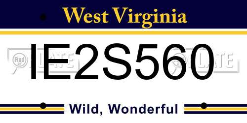 IE2S560 West Virginia License Plate
