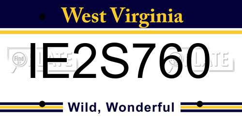 IE2S760 West Virginia License Plate