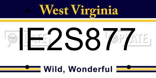 IE2S877 West Virginia License Plate