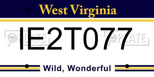 IE2T077 West Virginia License Plate