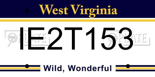 IE2T153 West Virginia License Plate