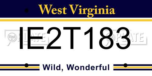 IE2T183 West Virginia License Plate