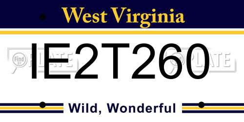 IE2T260 West Virginia License Plate