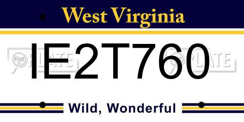 IE2T760 West Virginia License Plate