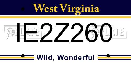 IE2Z260 West Virginia License Plate