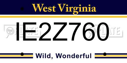IE2Z760 West Virginia License Plate